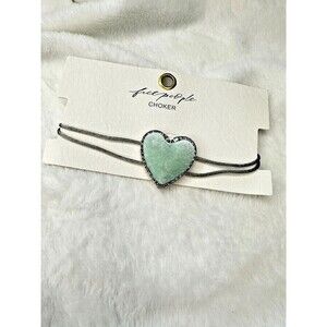 NEW Free People Velvet Heart Choker Sage Green Dainty Coquette Valentine’s Day